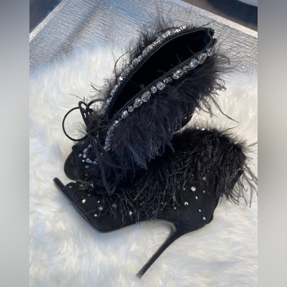 Velvet black zanotti high heels - Picture 6 of 8